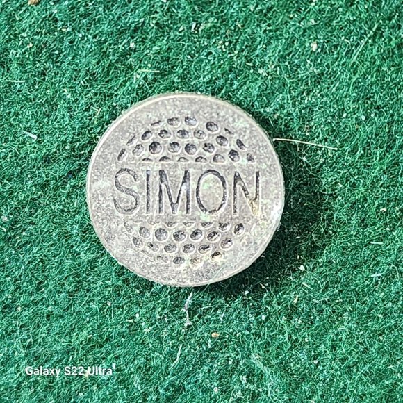 Personalized Metal Golf Ball Marker for Simon - Picture 1 of 1
